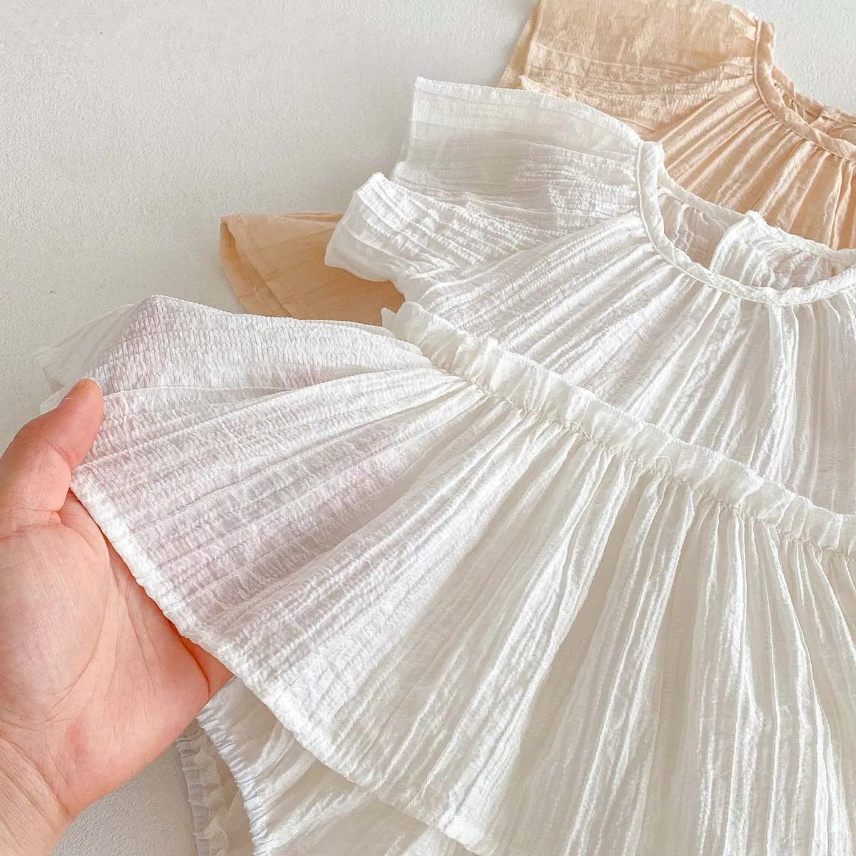 Летняя милая поясная сумка с короткими рукавами для маленьких девочек, одежда Haha, юбка Haha, тонкий комбинезон принцессы с полной луной для новорожденных