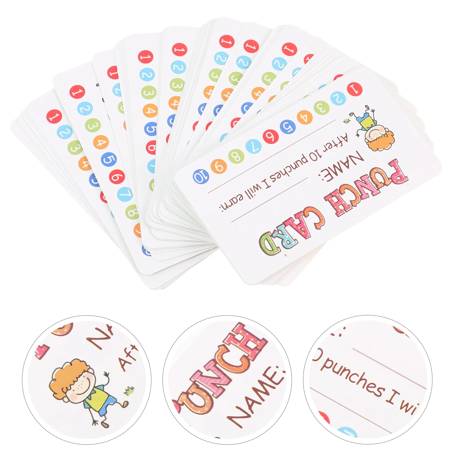 50 Pcs Name Card Children Supply Household for Kids Punch Business Cards Membership Convenient Loyalty Coated Paper Accessory