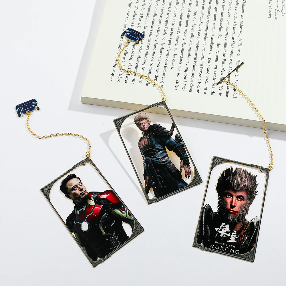 Black Mythos Game Character Bookmark-Cartoon Goku Bookmark with Tassel,Reading Marker collection Gift for FanBook Lovers