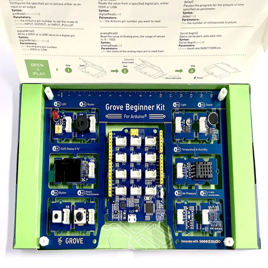 Imagem -03 - Kit de Aprendizagem para Arduino Kit de Aprendizagem Inicial Kit de Puzzle Tudo em um Programação Steam Kit Educativo com 10 Sensores e 12 Projetos