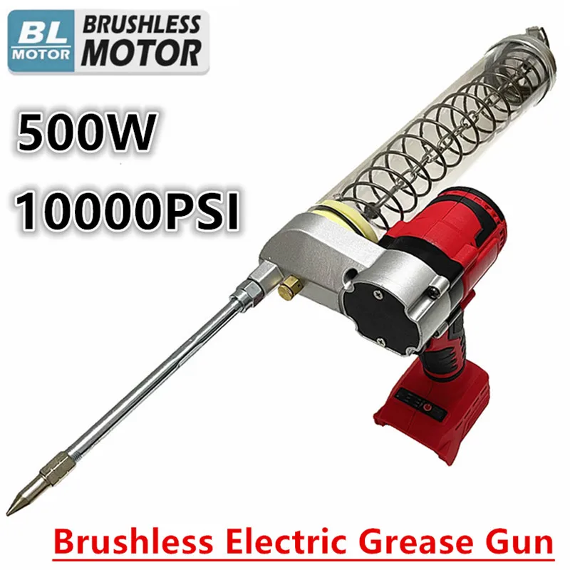 For Milwaukee 18V Battery Brushless Electric Grease Gun High-Pressure 10000PSI Fully Automatic Oil Injector Fat Machine