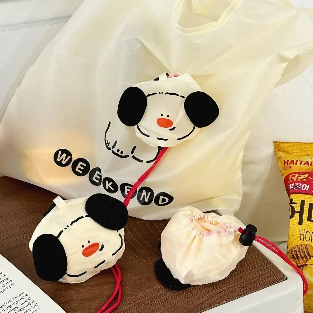 

Funny Nylon Foldable Shopping Bag Storage Bags Cartoon Cute Dog Eco Bag Tote Bag Reusable Travel Grocery Bag Travel