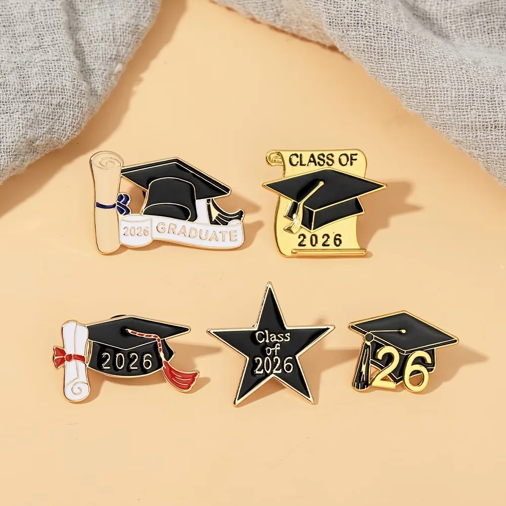 Class of 2026 Graduation Enamel Pin Graduation Cap Brooch Badge for Backpack Clothing Accessories Jewelry Gift Women Men Student