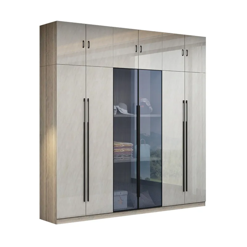 

Light luxury wardrobe, simple modern bedroom household cabinet, wooden combination, wardrobe