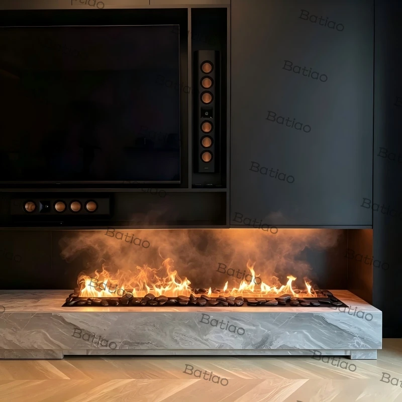 Ventless Wall Insert Electric Fireplace Simulated 3D Steam Flame Humidifier Built-in for Room Warm Atmosphere No Chimney Needed