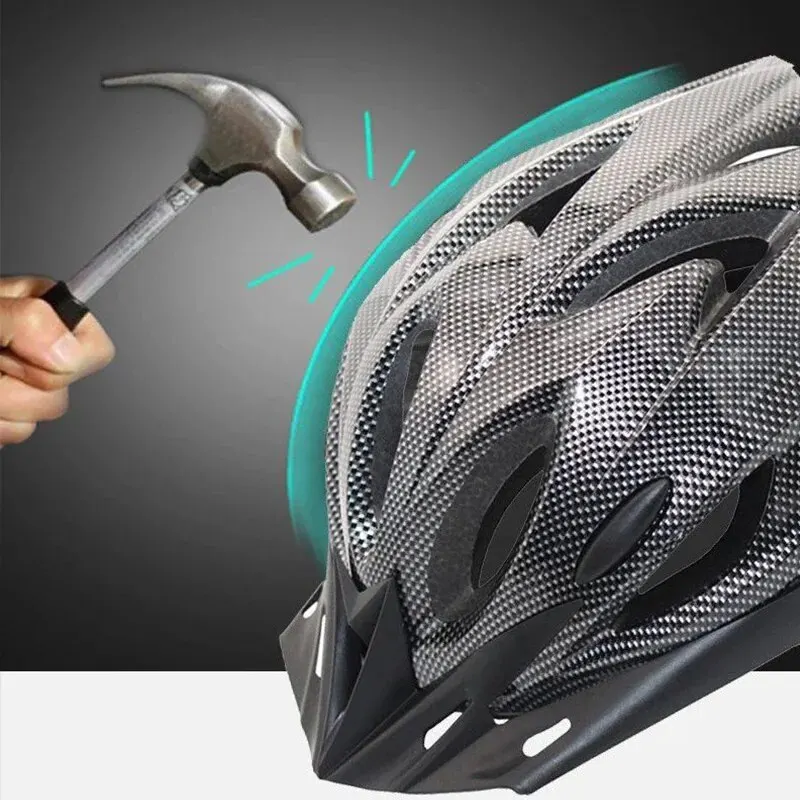 Cycling Helmet Comfort Lining Lightweight Fiber Texture Helmet Adult Mountain Bike Cycling Equipment