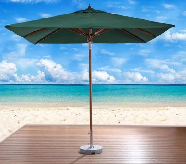 

58mm Middle Pole Luxurious China Beach Import Umbrella With Wood Handle