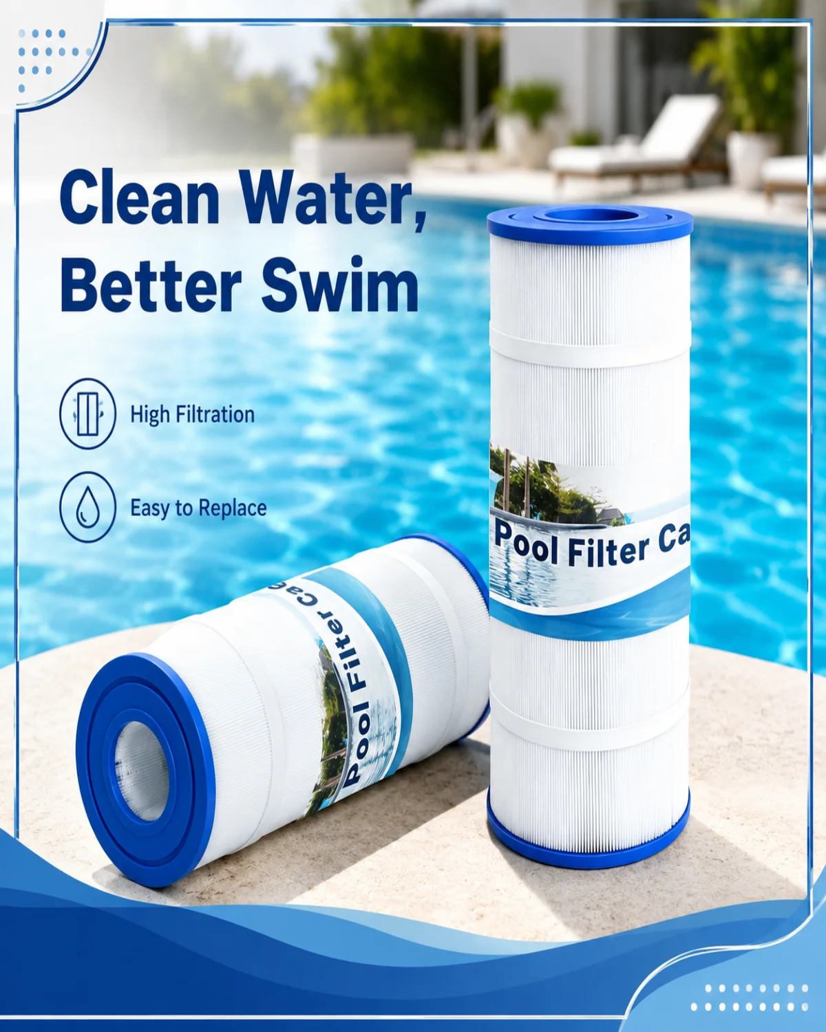 

120 Sq.Ft Pool Replacement Filter Cartridge 2 Pack Fit PA120 C1200 C-8412 CX1200RE FC-1293 PCCF-125 22002 817-0125N