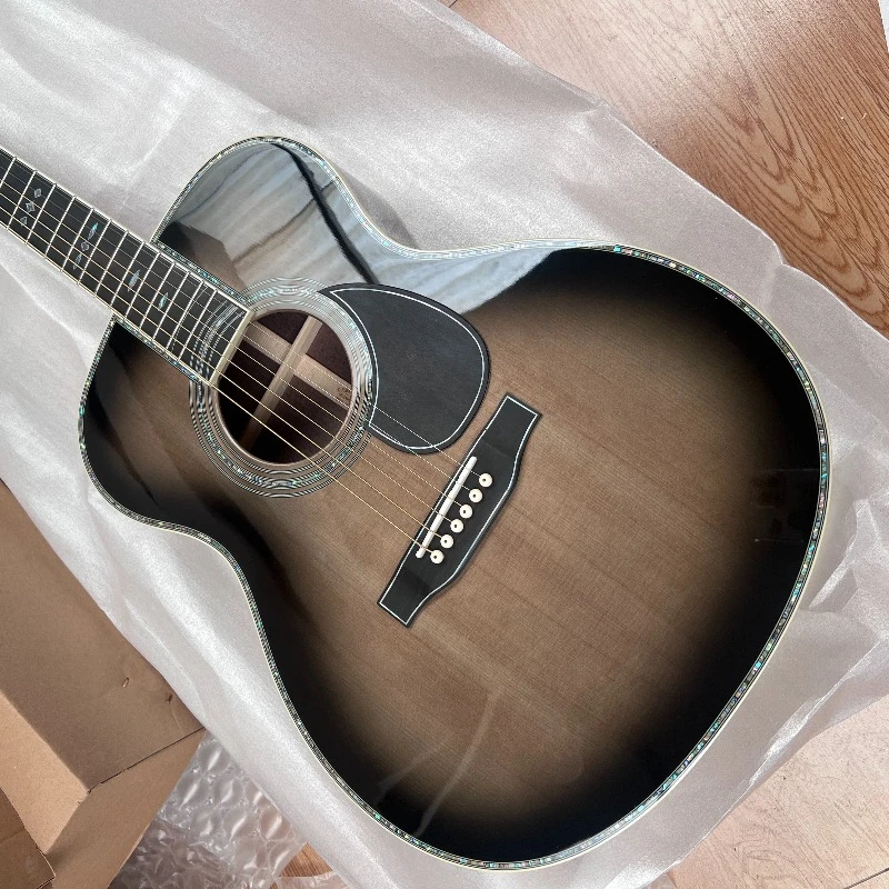 

39-дюймовая серая акустическая гитара OM45 Platinum Fade Special Custom Edition, лимитированная серия к 20-летию, бесплатная доставка
