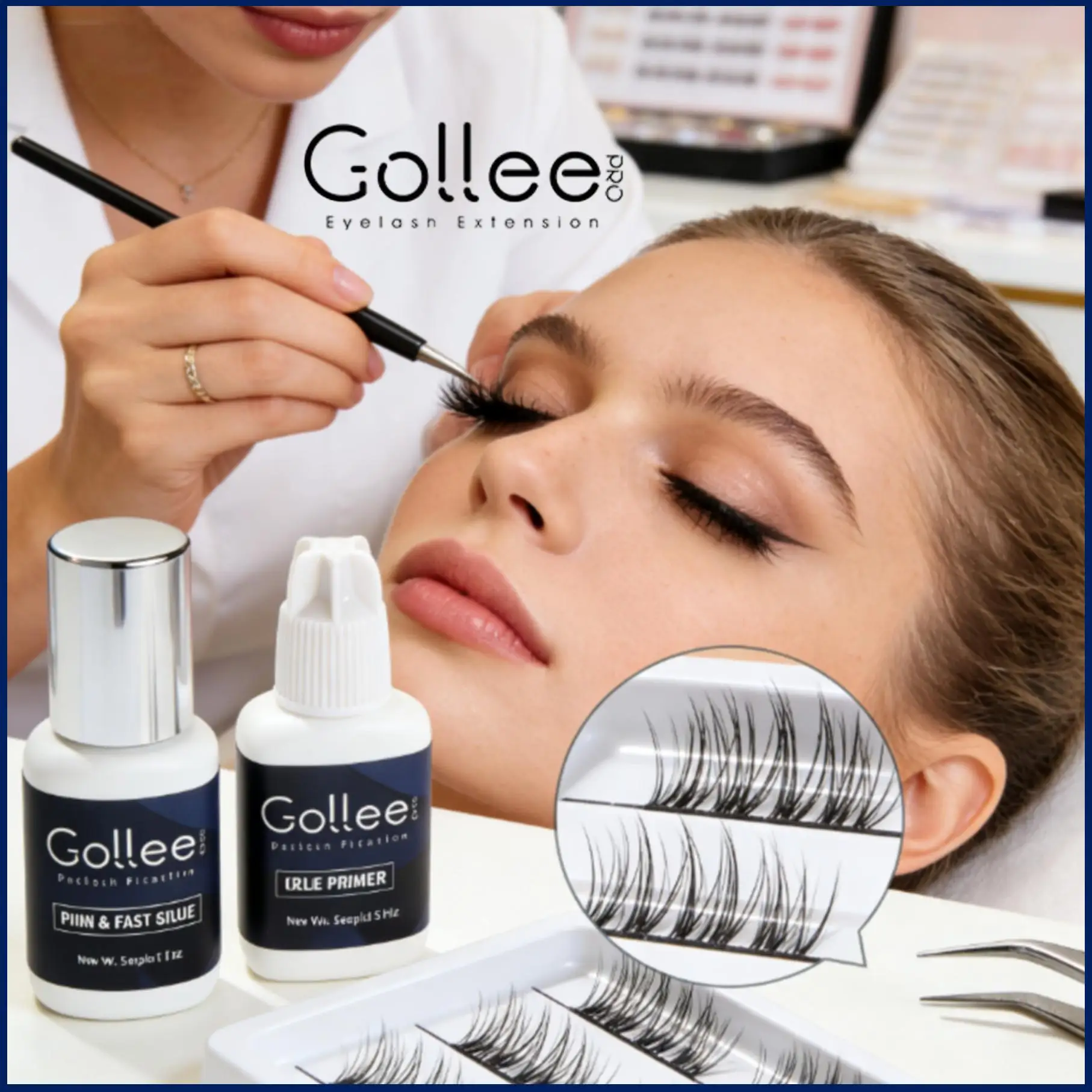 

Набор Gollee: Быстросохнущий клей и праймер для наращивания ресниц, клей для более длительного сохранения ресниц, очиститель-праймер для глубокой очистки ресниц