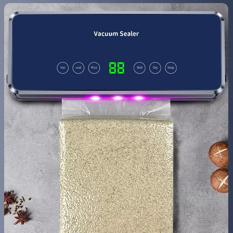 Vacuum sealing machine with purple light sterilization cutter food fresh-preservation machine high-power suction sealing machine