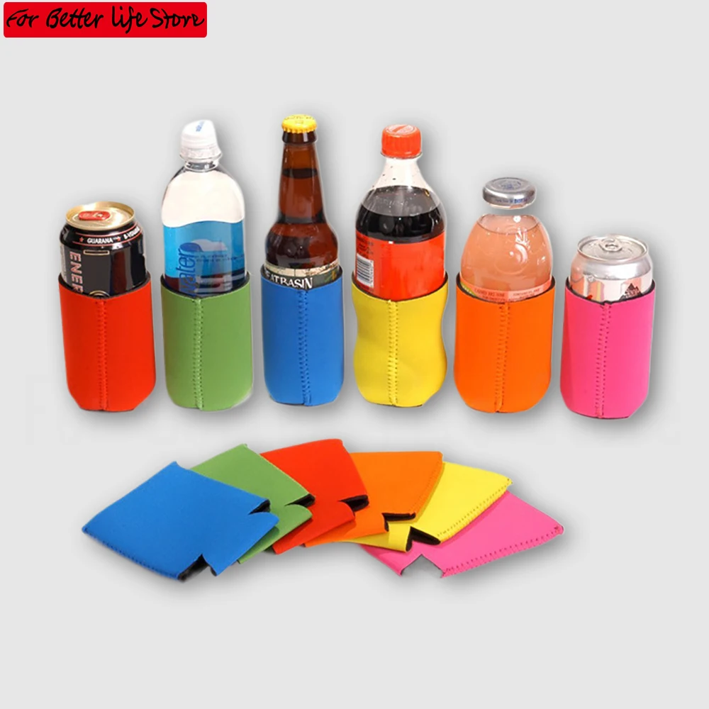 5pcs Beer Sleeves Camping bar Can Cup Soda Cover Neoprene Drink Cooler Portable Bottle Outdoor Sleeve for Party Wedding Birthday