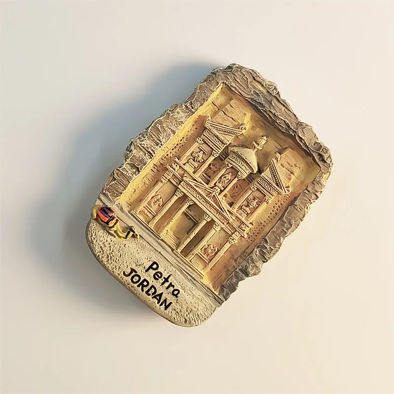 Jordan's ancient city of Petra travel chronicle refrigerator magnet resin material