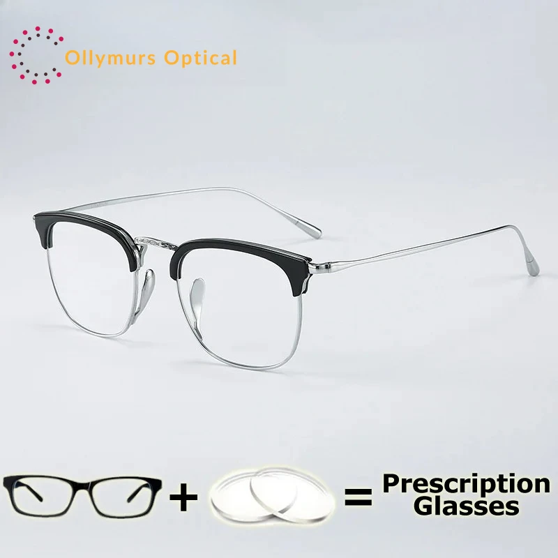 

OLLYMURS Prescription Glasses Titanium Frame Student Myopia Recipe Photochromic Man Wide Field Digital Multifocal Progressive