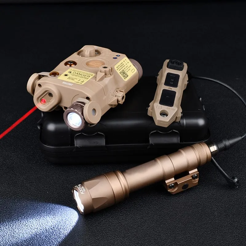 PEQ 15 Laser M600 M600C Tactical Flashlight 600LM Dual Control Switch Set hunting PEQ Blue laser IR LED Light Scout Fit 20mm Rai