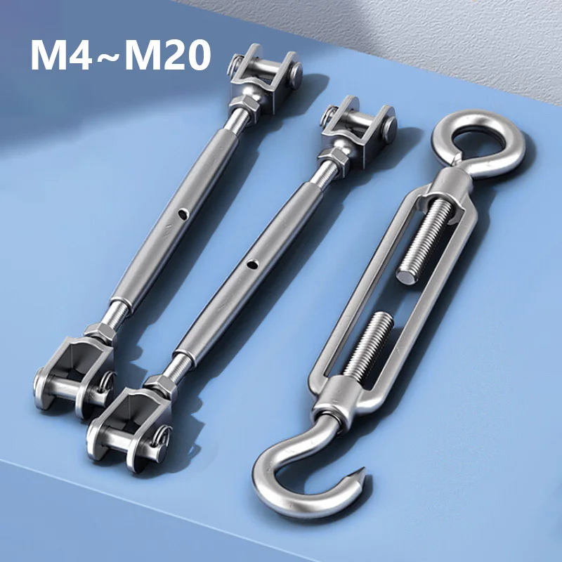 

304 Stainless Steel Open Body/Closed Body Adjust Chain Rigging Hooks Eye Turn Buckle M4 M5 M6 M8 M10 M12 M14 M16 M20