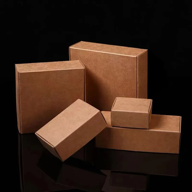 50pcs/lot Brown Kraft Paper Aircraft Gift Boxes Blank Handmade Soap Packing Box,Paper Candy Wedding Party Gift Packaging Boxes