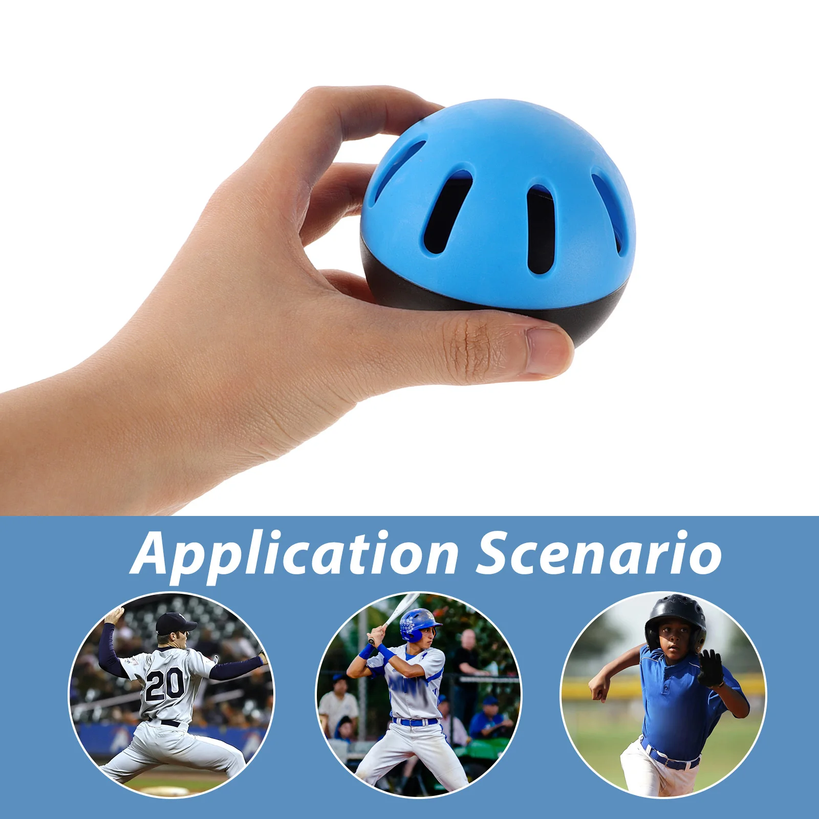 

2pcs Practice Hole Baseball 74mm Soft EVA Training Balls for Hitting Batting Sports Equipment Kids Gift Golf