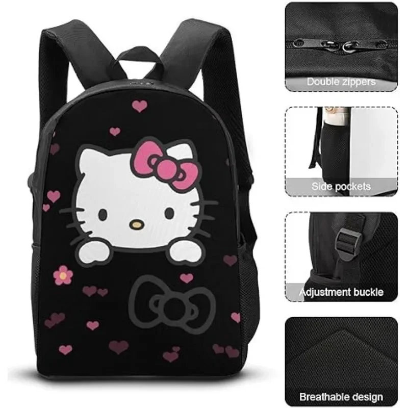 Sanrio HelloKitty Backpack Adjustable Shoulder Straps Fashion Children High Capacity Schoolbag Lovable Light Children Backpack