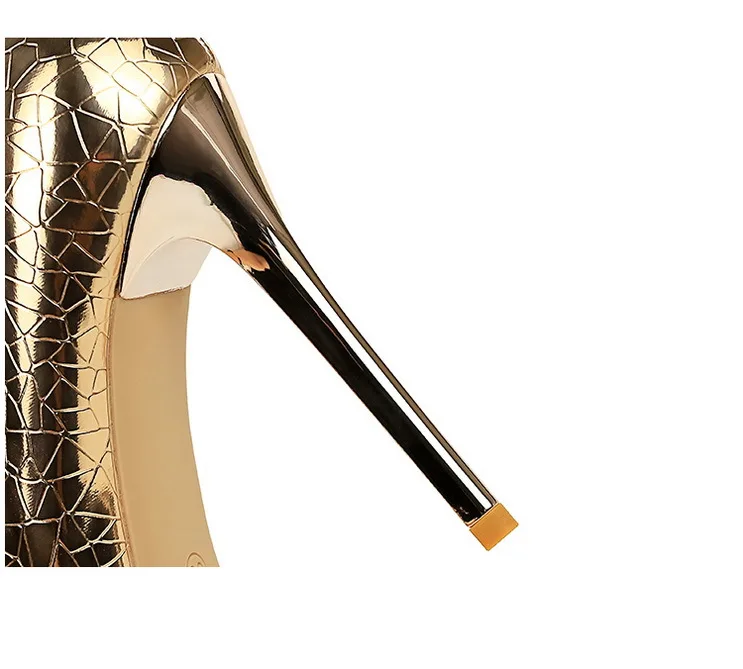 BIGTREE Spring Fashion Silver Gold Pointed Toe Woman Pumps Platform Thin Heels Party Ladies Shoes Zapatillas De Mujer