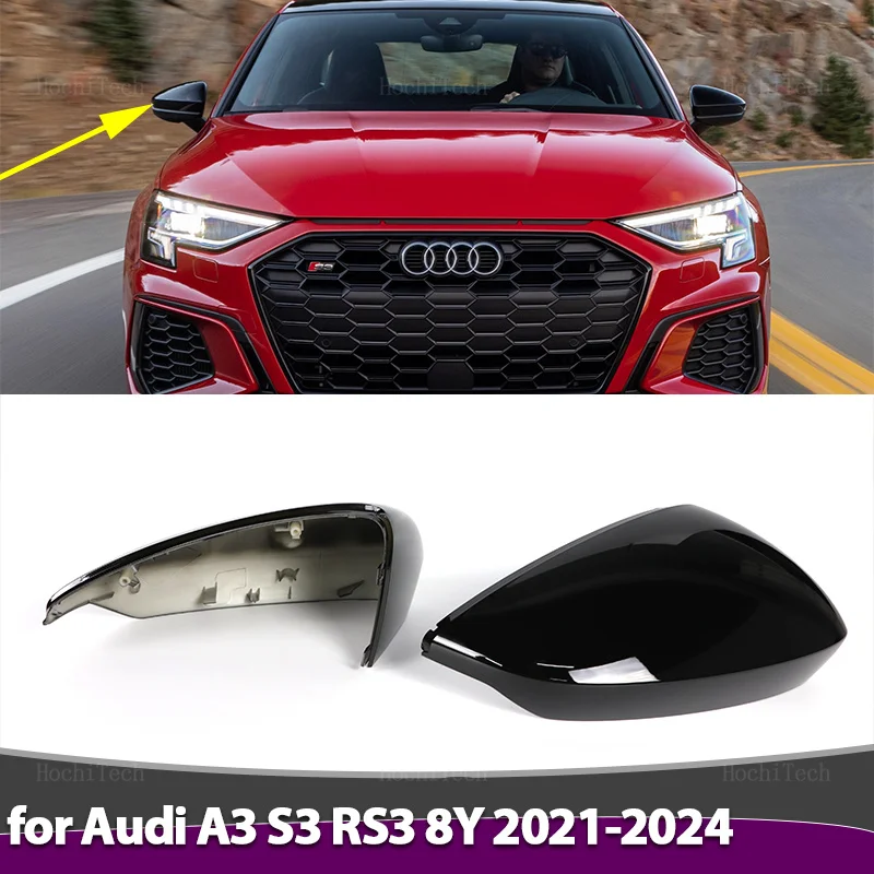 

Rearview Mirror Cover Cap Carbon Fiber / Black for Audi A3 S3 RS3 8Y RS 3 2021-2024 Replacement