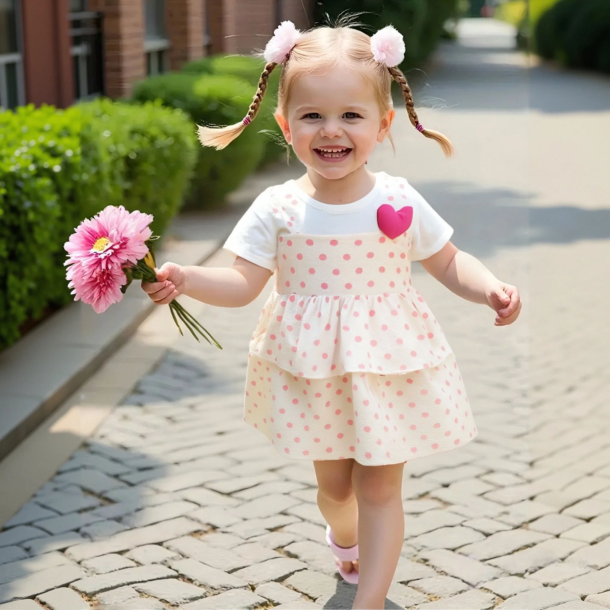 

Платье для маленьких девочек, летнее хлопковое платье в горошек с короткими рукавами, платья для девочек, милая повседневная пляжная одежда для девочек