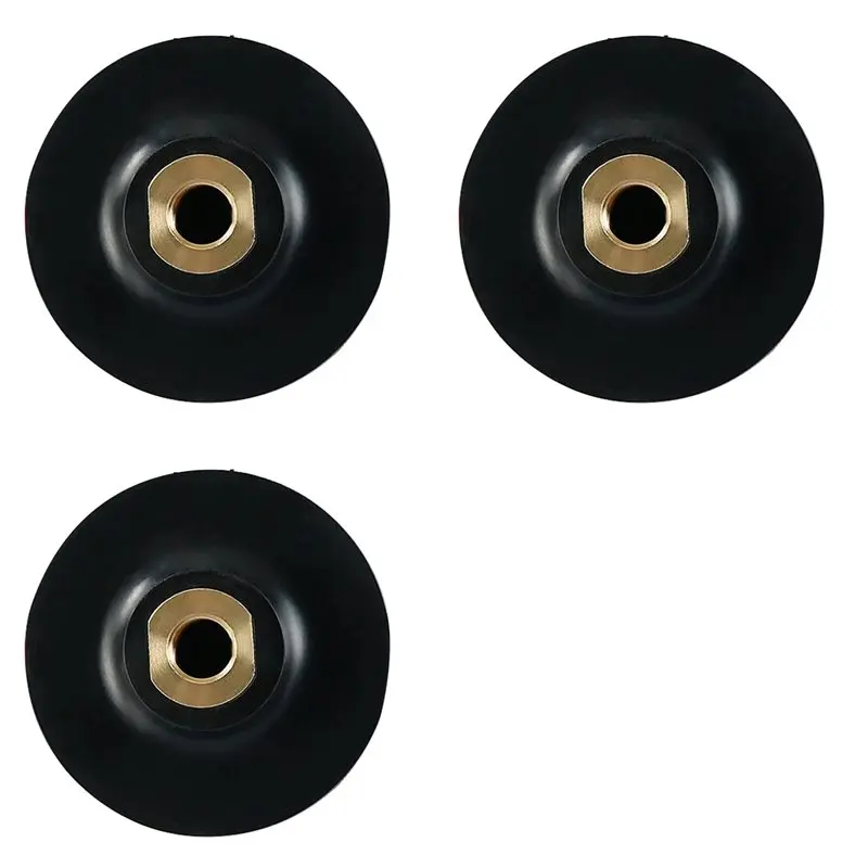 3X Rubber Backing Pad Polishing Grinding Disc Holder For Angle Grinder M14 Abrasive Self-Adhesive 3In