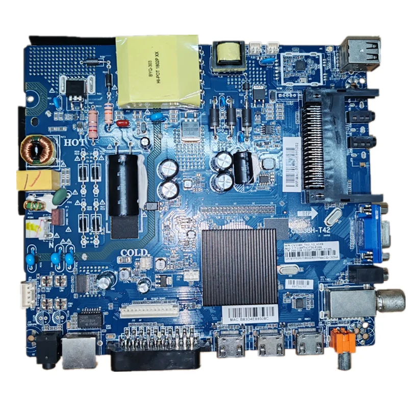 

CV338H-T42 CV338H-T42-13-45x8 three in one WiFi network TV motherboard for 44x2v-50x2v 420ma 1920x1080 resolution