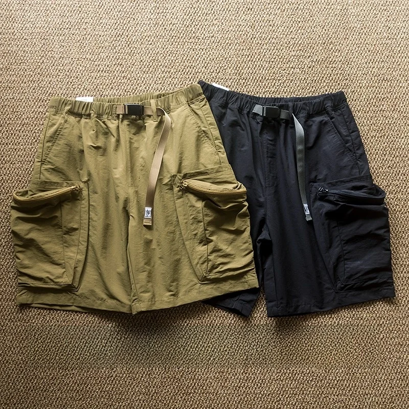 

Мужские летние рабочие брюки-капри для активного отдыха с множеством карманов, из плотной ткани, для молодежи