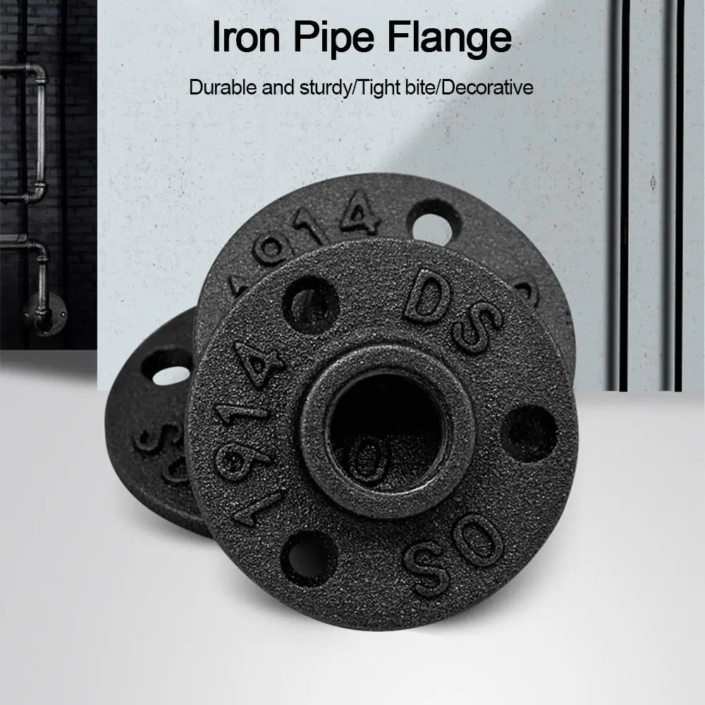 

Окрашенный напольный фланец черного цвета с резьбовым отверстием, железный фланец для труб, промышленный винтажный стиль, украшение для стеллажей, домашняя фланцевая пластина