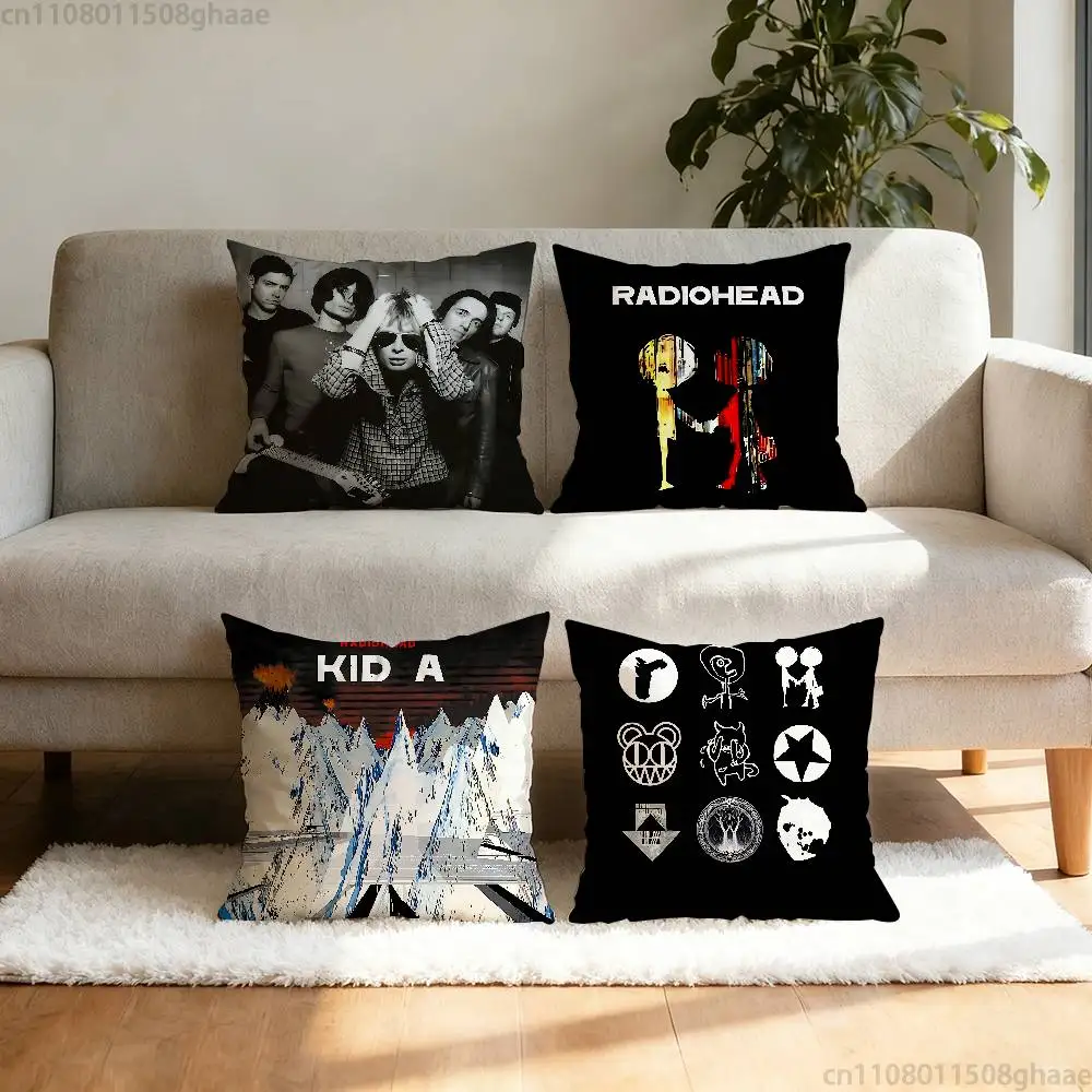 

Art Rock Band Radiohead Pillow Case Square Double-Sided Printing Short Plush Sofa Cushion Cover Bedroom Bedside Pillow