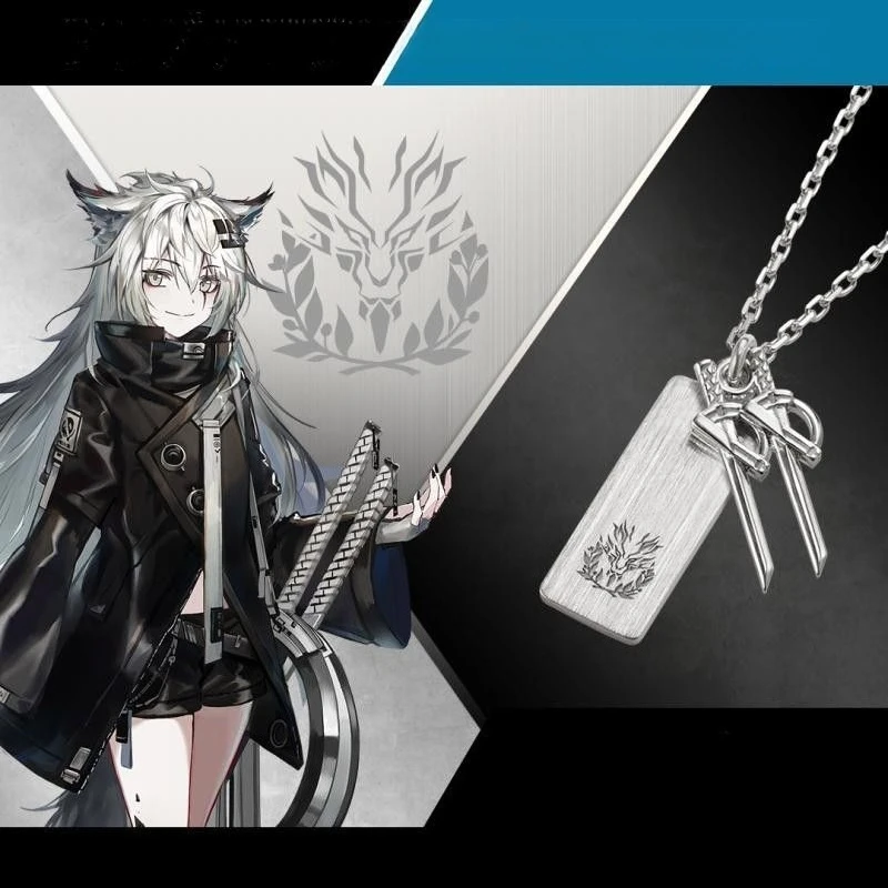 New Arknights Młynar Lappland the Decadenza Kal'tsit Creative secondary game peripheral necklace cartoon fashion hundred pendant - Image 3