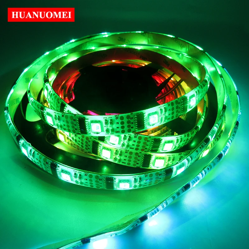 

5V 32LEDs/M Addressable WS2801 LED Strip Light 5050 SMD RGB Flexible Tape Outdoor Decoration Neon Lamp White PCB Waterproof IP65