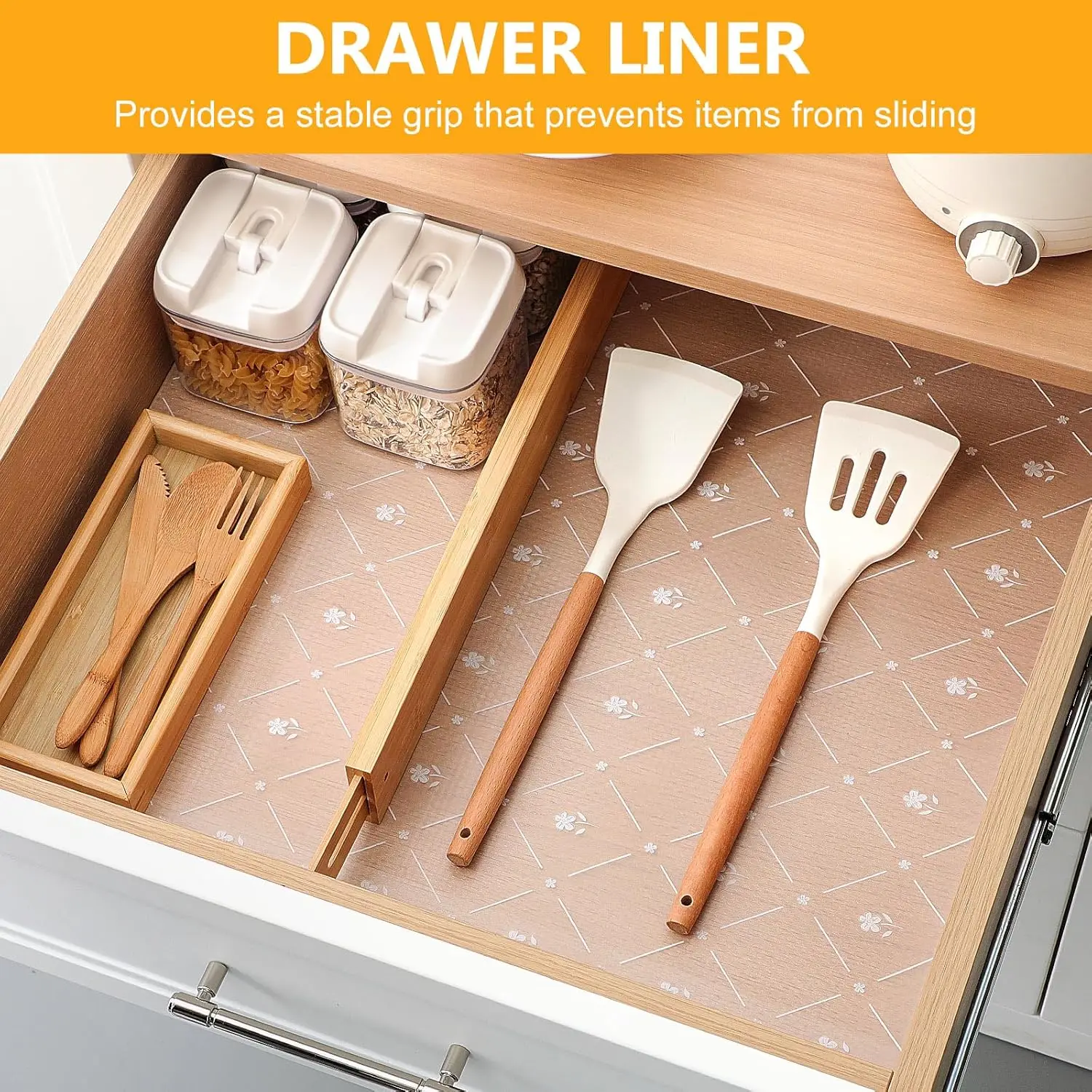

Innolites Shelf Liner For Kitchen Cabinets, Non-Adhesive Cabinet & Drawer Liner, Waterproof Drawer Mats, Durable Eva Material