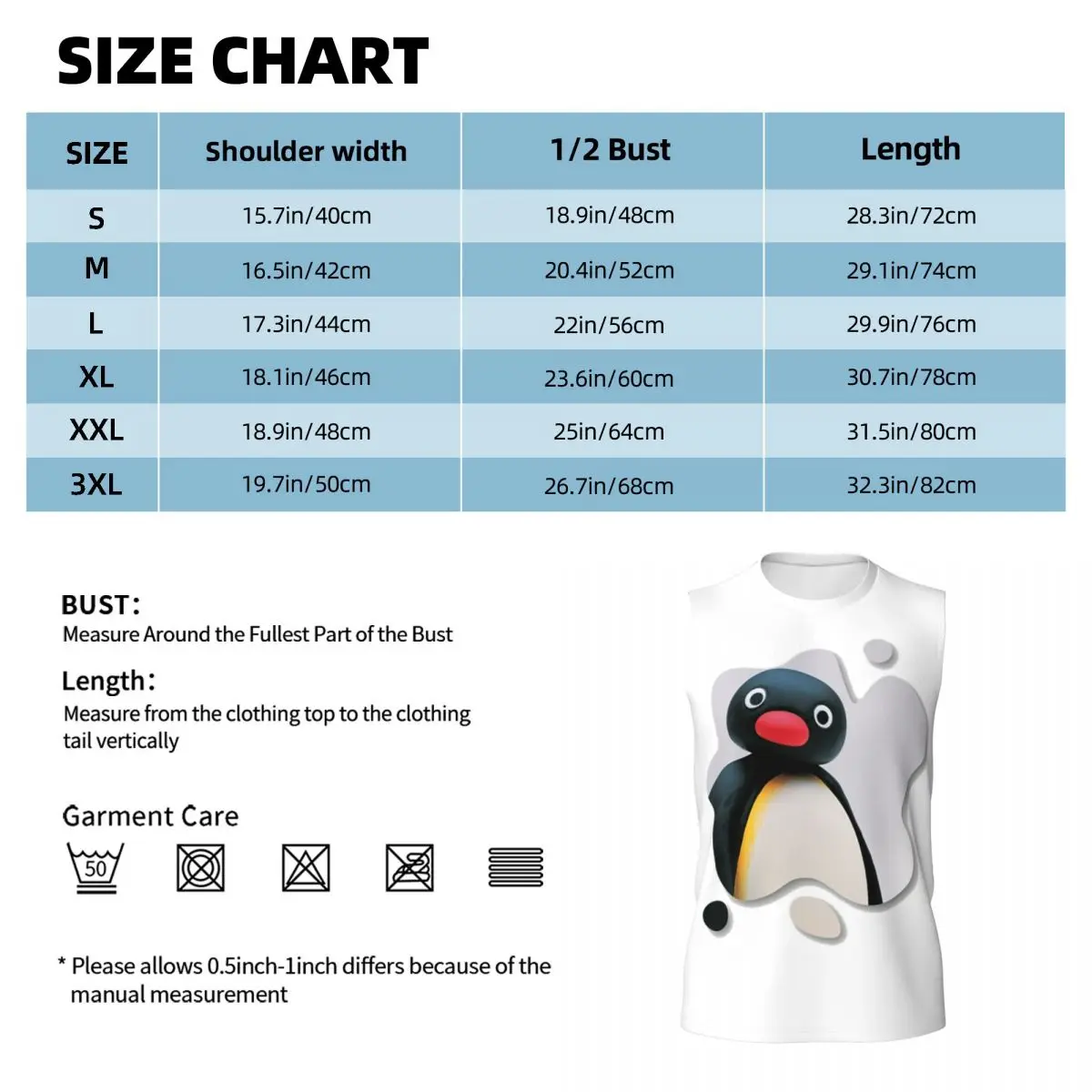 Pingu Pinga Penguin Tv Men Printed Sleeveless T-shirt Casual Hip Hop Street Style Beach Holiday Tank Tops