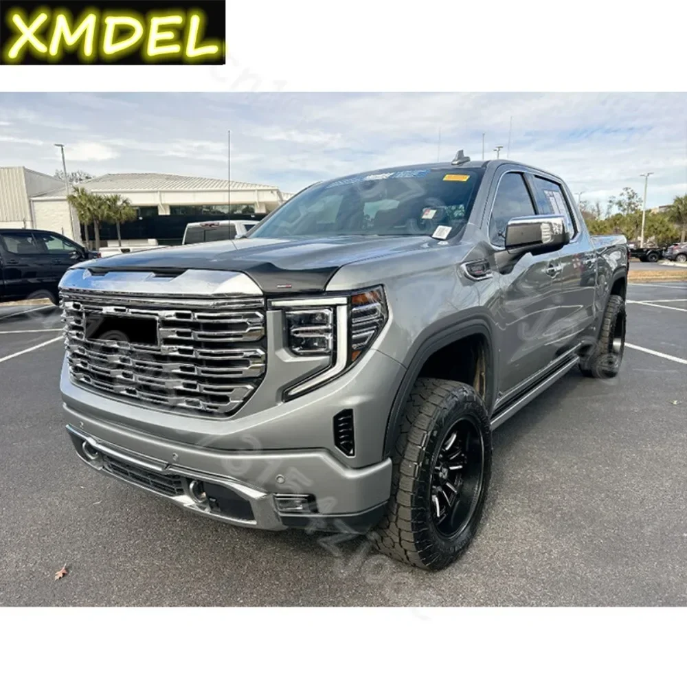 front center grill car styling For2022 2023 2024 2025 for GMC Sierra 1500 Denali Front Upper Grille Chrome Camera Hole protector