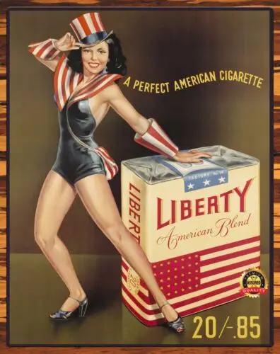 Liberty American Blend - Cigarette's 1947 - Rare - Metal Sign