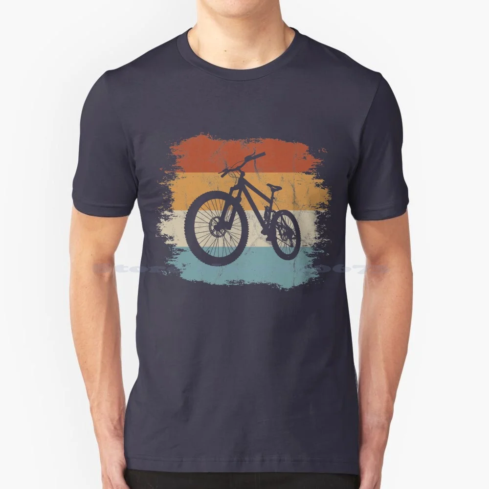 Retro Mountain Bike | Mtb Silhouette Cycling Gift T Shirt 100% Cotton Tee Bicycle Cycling Mtb Mountain Bike Mountainbiking