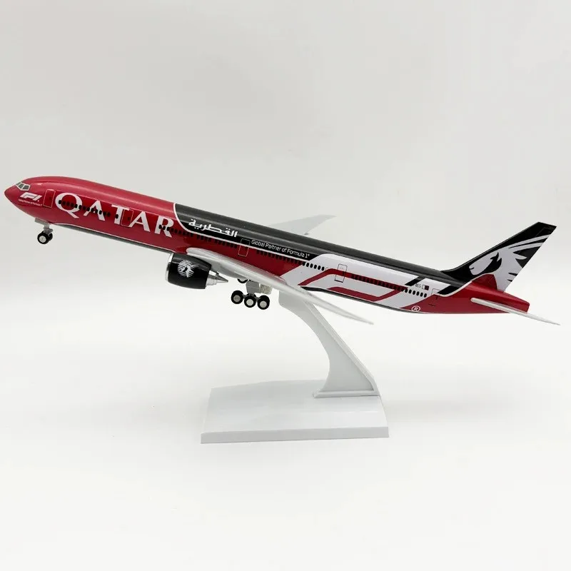 30cm Scale Aircraft B777 Q-atar Airlines Miniature Airplane Model Resin 777 Model Plane Adults Fun Collections And Displays Gift
