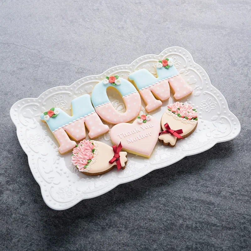 New Mother\'s Day Cookie Mold Mom Love Heart Shaped Cartoon Fondant Icing Cookie Cutter Novice DIY Baking Tool Cake Decorating