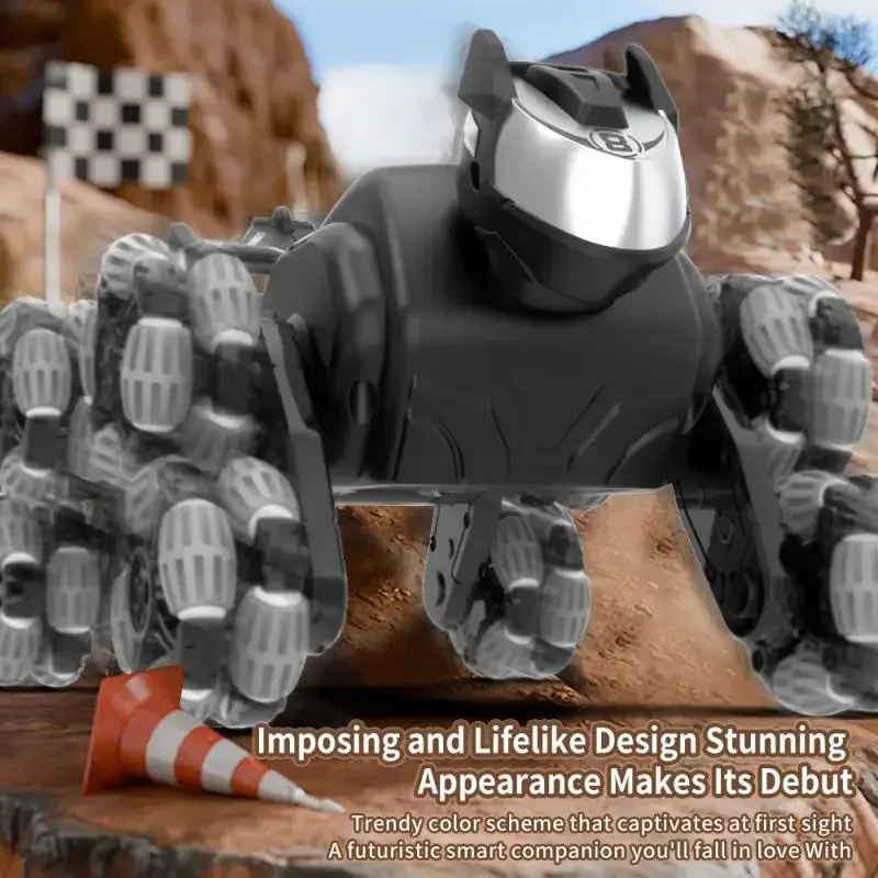 JJRC RC Stunt Drift Mechaniczny Pies 8WD Robot Podwójny Pilot Zdalnego Sterowania Dwustronne Jazdy Muzyka 4WD Transformacja Zabawki dla Dzieci Chłopców Prezenty