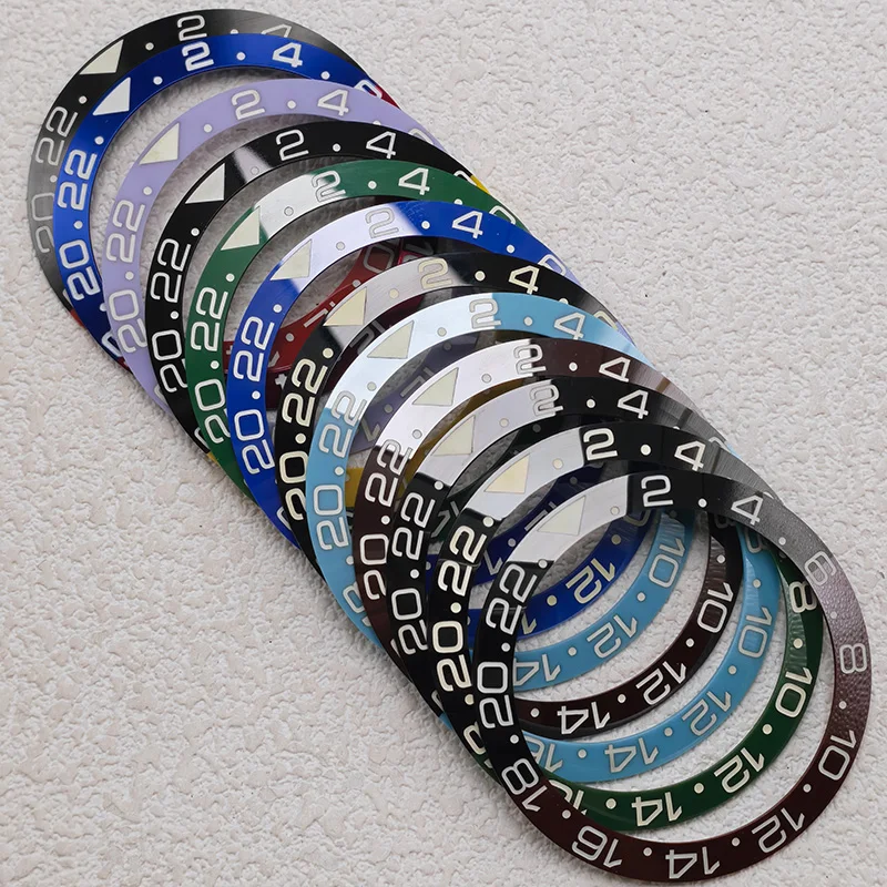 38×30.5mm Ceramic Watch Bezel Insert Ring Sloping C3 Blue Luminous GMT/SUB Bezel Inserts Fits SKX007 SKX009 SRPD 40mm Watch Case