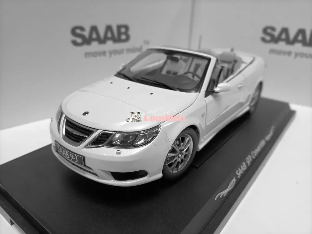 Model Decoration 1:18 For Saab 93 Cabrio 1993 White Squire Alloy Open Door Roadster Model