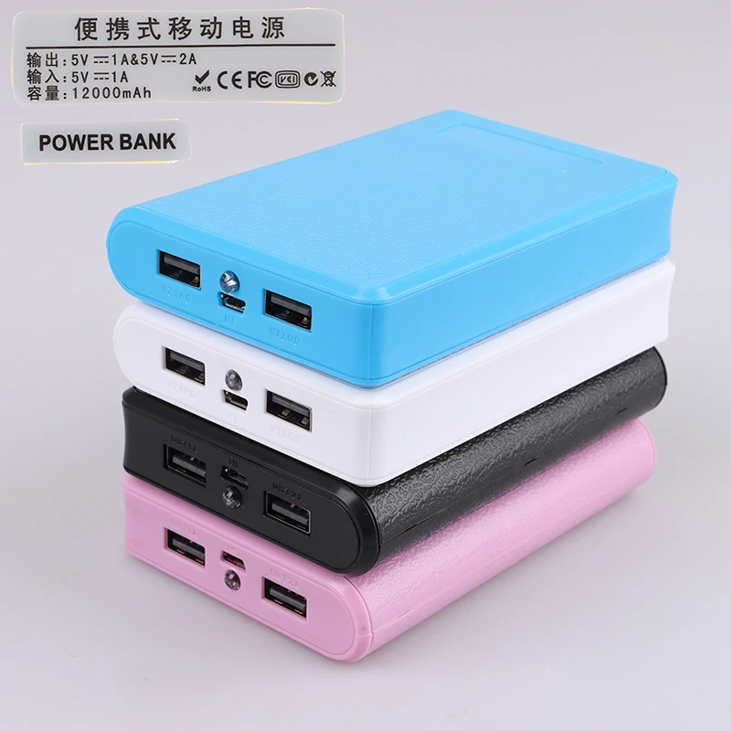 【4*18650 Battery Holder 5V Dual USB Power Bank Battery Box Solderless Mobile Power Kit DIY Shell Case Charging Storage Case】
