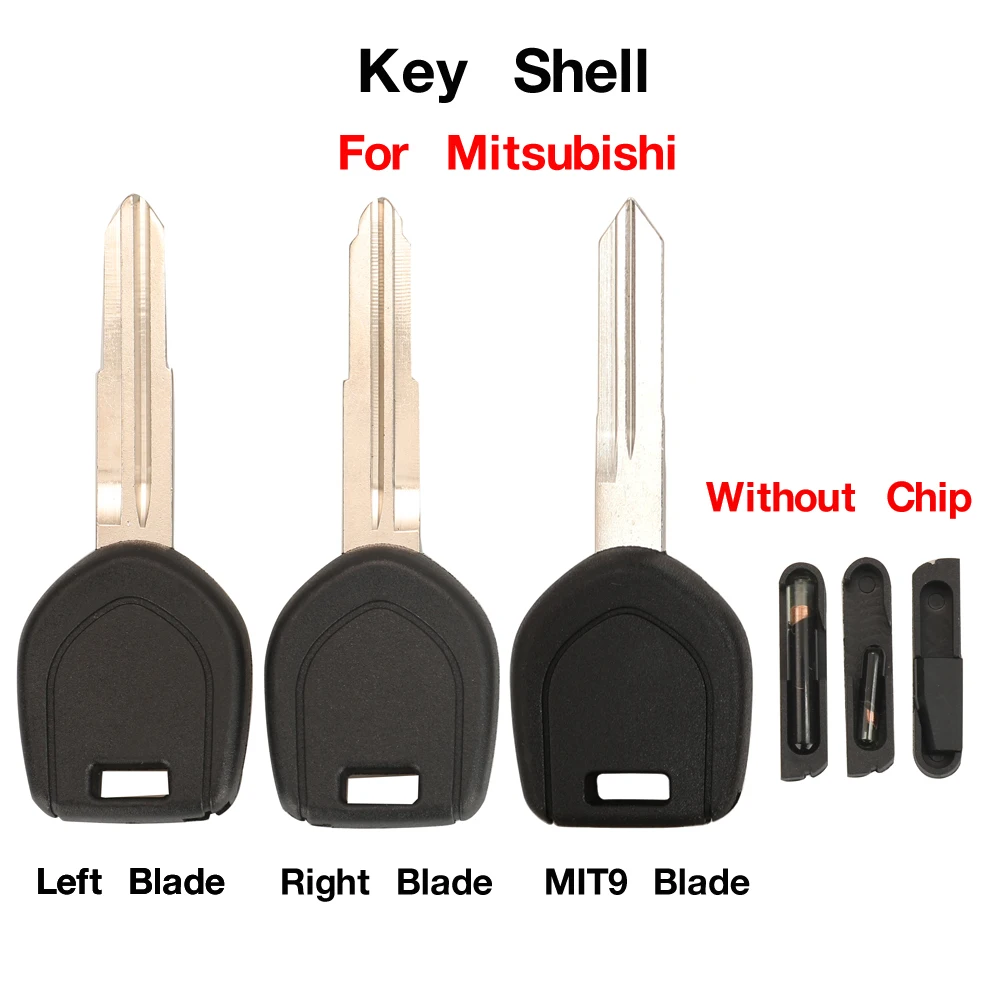 jingyuqin 10PCS Transponder Key Shell For MITSUBISHI Lancer Mirage Outlander Pajero Remote Key Left/Right/MIT9 Blade No Chip