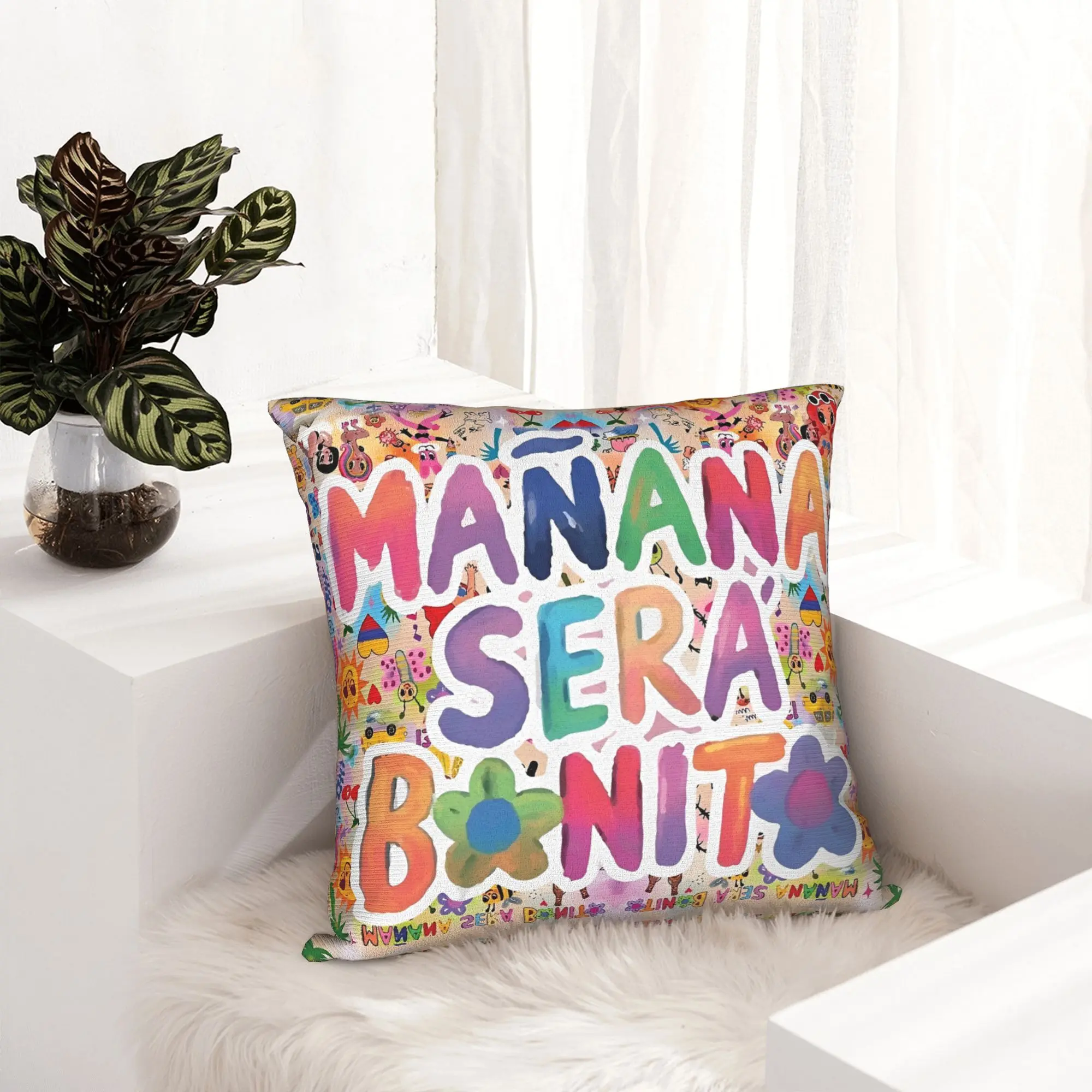 Karol G Manana Sera Bonito Pillowcase Printed Polyester Cushion Cover Decor  Throw Pillow Case Cover Bedroom Zipper 45*45cm