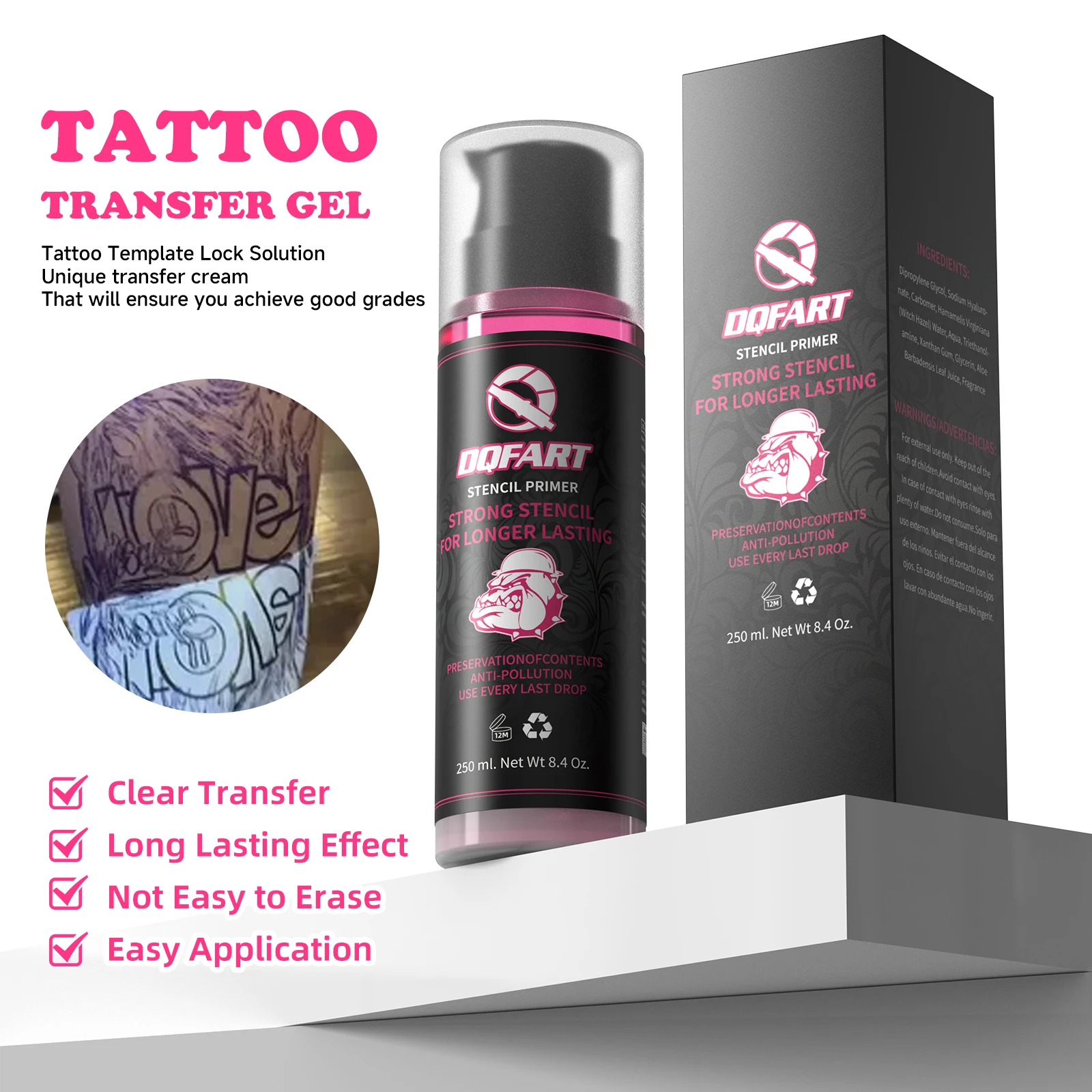 DQFART 250 مللي/120 مللي جل نقل الوشم عالي الجودة ملحقات مستلزمات الوشم الاحترافية #5