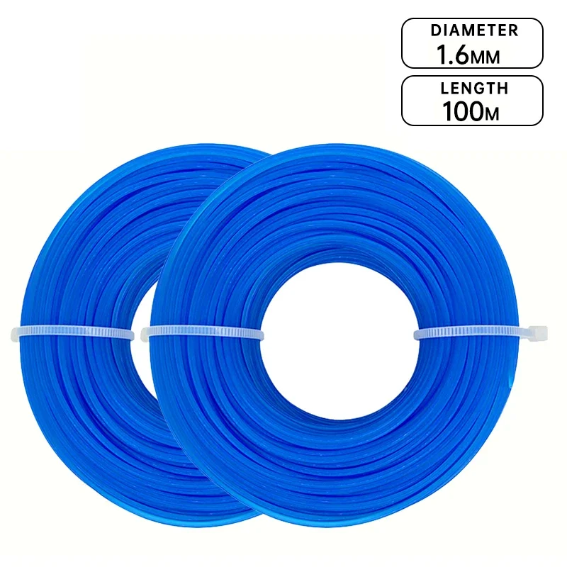 LUSQI 1.6mm Blue Nylon Circular Grass Trimmer Line Longer Length Line For Brush Cutter Rope Lawn Mower Head Accessory