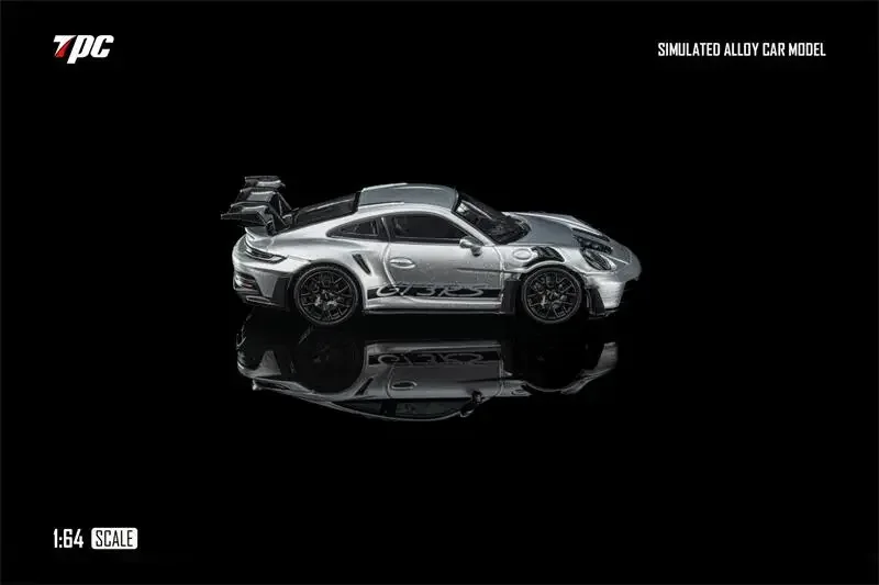 Przedsprzedaż TPC 1:64 GT3 RS (992) GT Srebrny / Biało-Niebieski / Metaliczny Niebieski Kolekcja Miniaturowy Model Samochodu Odlewany