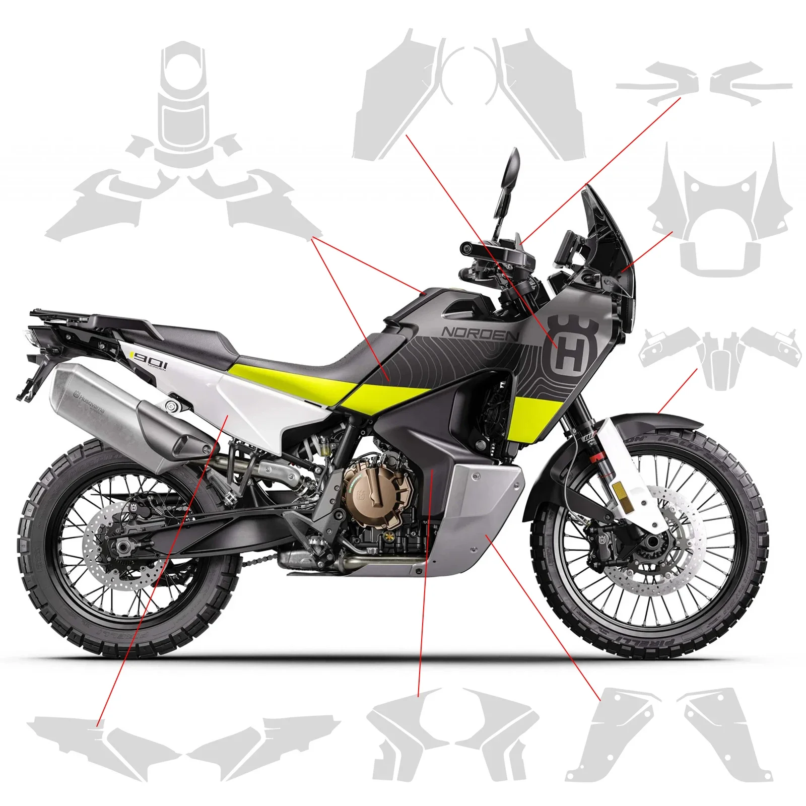 For Husqvarna NORDEN 901 Motorcycle TPU Film Protector Complete Paint Protection Set Body Protection Sticker Norden 901 TPU Film